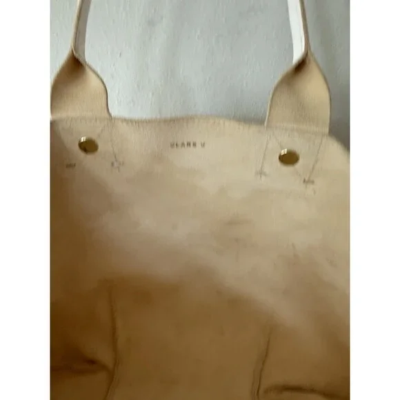 Clare V. Vivier La Tropezienne White Leather Shopper Tote Laptop Work Bag Troupe - Picture 10 of 12